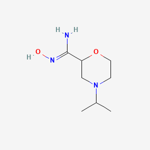 molecular formula C8H17N3O2 B1430311 N'-羟基-4-(丙烷-2-基)吗啉-2-甲酰胺 CAS No. 1461727-00-3