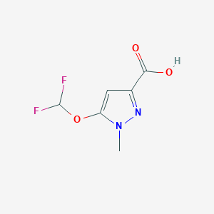 molecular formula C6H6F2N2O3 B1430334 5-(difluoromethoxy)-1-methyl-1H-pyrazole-3-carboxylic acid CAS No. 1239737-39-3