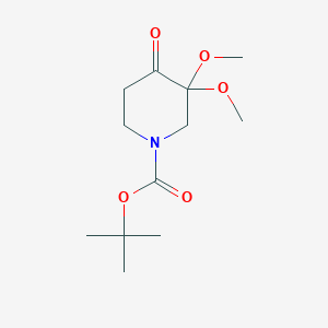 molecular formula C12H21NO5 B1430336 Tert-butyl 3,3-dimethoxy-4-oxopiperidine-1-carboxylate CAS No. 1785763-50-9