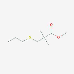 molecular formula C9H18O2S B1430341 Methyl 2,2-dimethyl-3-(propylsulfanyl)propanoate CAS No. 1502982-10-6