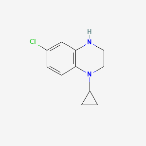 molecular formula C11H13ClN2 B1430343 6-Chloro-1-cyclopropyl-1,2,3,4-tetrahydroquinoxaline CAS No. 1505757-71-0