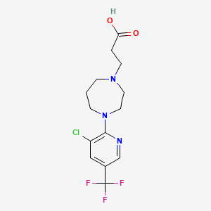 molecular formula C14H17ClF3N3O2 B1430347 3-{4-[3-Chloro-5-(trifluoromethyl)pyridin-2-yl]-1,4-diazepan-1-yl}propanoic acid CAS No. 1227954-72-4