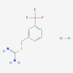 molecular formula C9H10BrF3N2S B1430351 ({[3-(Trifluoromethyl)phenyl]methyl}sulfanyl)methanimidamide hydrobromide CAS No. 1326813-76-6