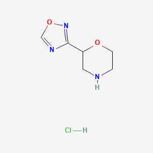 molecular formula C6H10ClN3O2 B1430357 2-(1,2,4-Oxadiazol-3-yl)morpholine hydrochloride CAS No. 1461708-58-6