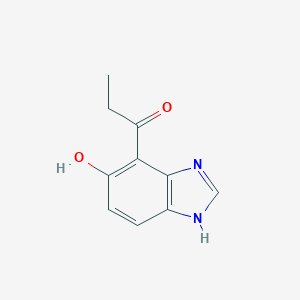 molecular formula C10H10N2O2 B143036 1-(5-hydroxy-1H-benzo[d]imidazol-4-yl)propan-1-one CAS No. 137538-56-8