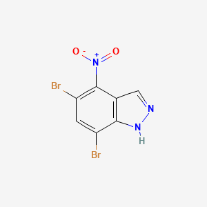molecular formula C7H3Br2N3O2 B1430372 5,7-Dibromo-4-nitro-1H-indazole CAS No. 1427460-60-3