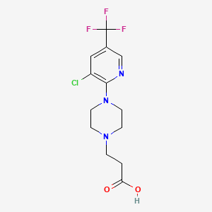 molecular formula C13H15ClF3N3O2 B1430379 3-{4-[3-Chloro-5-(trifluoromethyl)pyridin-2-yl]piperazin-1-yl}propanoic acid CAS No. 1227954-73-5