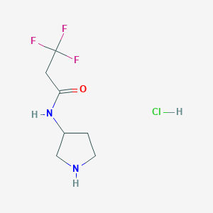 molecular formula C7H12ClF3N2O B1430391 3,3,3-三氟-N-（吡咯烷-3-基）丙酰胺盐酸盐 CAS No. 1461715-70-7