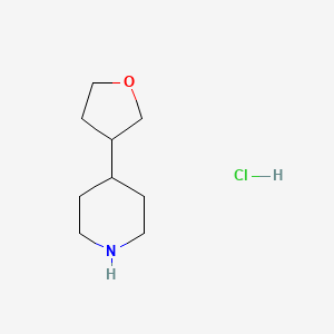molecular formula C9H18ClNO B1430393 4-(Oxolan-3-yl)piperidine hydrochloride CAS No. 1461708-70-2