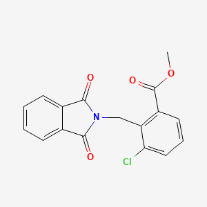 molecular formula C17H12ClNO4 B1430397 Methyl 3-chloro-2-((1,3-dioxoisoindolin-2-yl)methyl)benzoate CAS No. 1403483-77-1