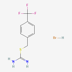 ({[4-(Trifluoromethyl)phenyl]methyl}sulfanyl)methanimidamide hydrobromide