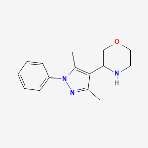 molecular formula C15H19N3O B1430403 3-(3,5-Dimethyl-1-phenyl-1H-pyrazol-4-yl)morpholine CAS No. 1461707-79-8