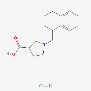 molecular formula C16H22ClNO2 B1430425 1-(1,2,3,4-Tetrahydronaphthalen-1-ylmethyl)pyrrolidine-3-carboxylic acid hydrochloride CAS No. 1461706-23-9