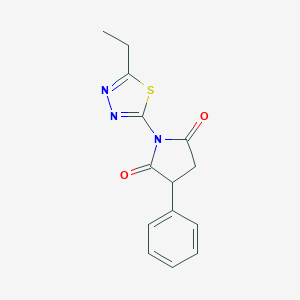 B143044 1-(5-Ethyl-1,3,4-thiadiazol-2-yl)-3-phenylpyrrolidine-2,5-dione CAS No. 139477-31-9