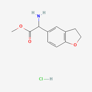 molecular formula C11H14ClNO3 B1430446 Methyl 2-amino-2-(2,3-dihydro-1-benzofuran-5-yl)acetate hydrochloride CAS No. 179811-54-2