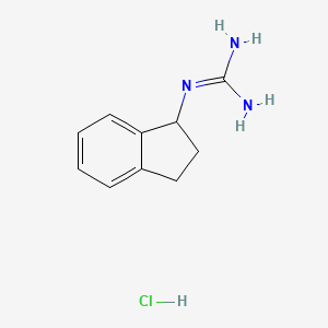 molecular formula C10H14ClN3 B1430468 2-(2,3-dihydro-1H-inden-1-yl)guanidine hydrochloride CAS No. 1607290-11-8