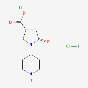 5-Oxo-1-(piperidin-4-yl)pyrrolidine-3-carboxylic acid hydrochloride