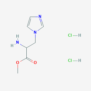 molecular formula C7H13Cl2N3O2 B1430489 methyl 2-amino-3-(1H-imidazol-1-yl)propanoate dihydrochloride CAS No. 1607247-41-5
