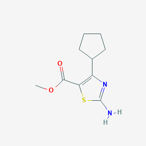 molecular formula C10H14N2O2S B1430515 Methyl 2-amino-4-cyclopentyl-1,3-thiazole-5-carboxylate CAS No. 1461705-01-0