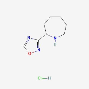 molecular formula C8H14ClN3O B1430517 2-(1,2,4-Oxadiazol-3-yl)azepane hydrochloride CAS No. 1461709-00-1