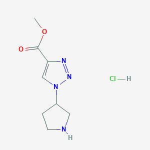 molecular formula C8H13ClN4O2 B1430520 methyl 1-(pyrrolidin-3-yl)-1H-1,2,3-triazole-4-carboxylate hydrochloride CAS No. 1461704-81-3