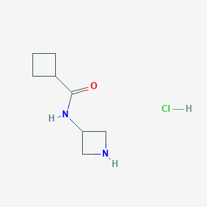 molecular formula C8H15ClN2O B1430530 N-(azetidin-3-yl)cyclobutanecarboxamide hydrochloride CAS No. 1803582-30-0