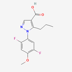 molecular formula C14H14F2N2O3 B1430531 1-(2,5-difluoro-4-methoxyphenyl)-5-propyl-1H-pyrazole-4-carboxylic acid CAS No. 1461709-16-9