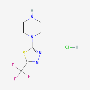 molecular formula C7H10ClF3N4S B1430532 2-(Piperazin-1-yl)-5-(trifluoromethyl)-1,3,4-thiadiazole hydrochloride CAS No. 1271738-67-0
