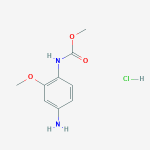 molecular formula C9H13ClN2O3 B1430537 甲基(4-氨基-2-甲氧基苯基)氨基甲酸酯盐酸盐 CAS No. 1923088-48-5