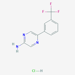 molecular formula C11H9ClF3N3 B1430540 5-[3-(Trifluoromethyl)phenyl]pyrazin-2-amine hydrochloride CAS No. 1803583-59-6