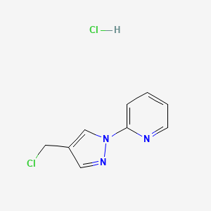 molecular formula C9H9Cl2N3 B1430545 2-(4-(Chloromethyl)-1H-pyrazol-1-yl)pyridine hydrochloride CAS No. 1449117-51-4