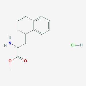 molecular formula C14H20ClNO2 B1430547 Methyl 2-amino-3-(1,2,3,4-tetrahydronaphthalen-1-yl)propanoate hydrochloride CAS No. 1461705-77-0