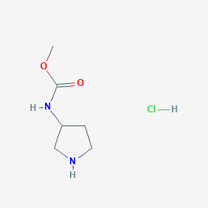molecular formula C6H13ClN2O2 B1430548 盐酸甲基 N-(吡咯烷-3-基)氨基甲酸酯 CAS No. 477981-66-1