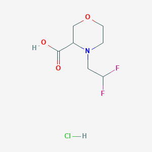 molecular formula C7H12ClF2NO3 B1430563 4-(2,2-二氟乙基)吗啉-3-羧酸盐酸盐 CAS No. 1607028-27-2