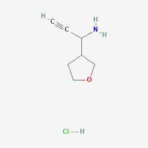 molecular formula C7H12ClNO B1430564 1-(Oxolan-3-yl)prop-2-yn-1-amine hydrochloride CAS No. 1797831-14-1
