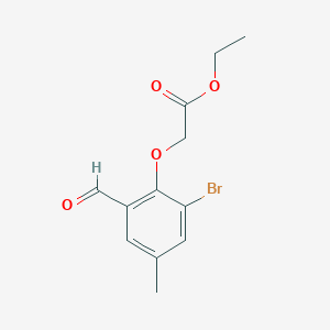 molecular formula C12H13BrO4 B1430565 Ethyl 2-(2-bromo-6-formyl-4-methylphenoxy)acetate CAS No. 1461707-80-1