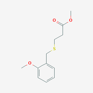 molecular formula C12H16O3S B1430566 Methyl 3-{[(2-methoxyphenyl)methyl]sulfanyl}propanoate CAS No. 180044-50-2