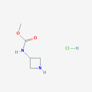 molecular formula C5H11ClN2O2 B1430572 N-(氮杂环丁-3-基)甲酰胺盐酸甲酯 CAS No. 1803610-94-7