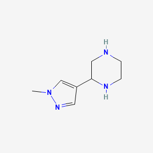 molecular formula C8H14N4 B1430573 2-(1-甲基-1H-吡唑-4-基)哌嗪 CAS No. 1461713-45-0