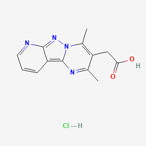 molecular formula C13H13ClN4O2 B1430574 (2,4-Dimethylpyrido[2',3':3,4]pyrazolo[1,5-a]pyrimidin-3-yl)acetic acid hydrochloride CAS No. 1797736-40-3