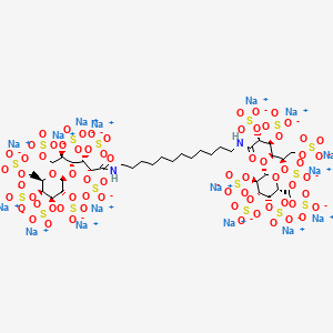 hexadecasodium;[(2S,3R,4S,5S,6R)-2-[(2R,3R,4S,5R)-6-oxo-1,2,4,5-tetrasulfonatooxy-6-[12-[[(2R,3S,4R,5R)-2,3,5,6-tetrasulfonatooxy-4-[(2S,3R,4S,5S,6R)-3,4,5-trisulfonatooxy-6-(sulfonatooxymethyl)oxan-2-yl]oxyhexanoyl]amino]dodecylamino]hexan-3-yl]oxy-3,5-disulfonatooxy-6-(sulfonatooxymethyl)oxan-4-yl] sulfate