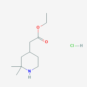 molecular formula C11H22ClNO2 B1430582 Ethyl 2-(2,2-dimethylpiperidin-4-yl)acetate hydrochloride CAS No. 104094-97-5