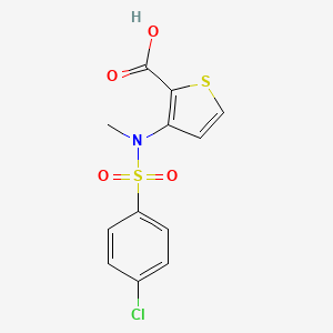 molecular formula C12H10ClNO4S2 B1430587 3-[[(4-Chlorophenyl)sulfonyl](methyl)amino]thiophene-2-carboxylic acid CAS No. 1638612-62-0