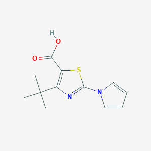 molecular formula C12H14N2O2S B1430588 4-tert-butyl-2-(1H-pyrrol-1-yl)-1,3-thiazole-5-carboxylic acid CAS No. 1707392-17-3