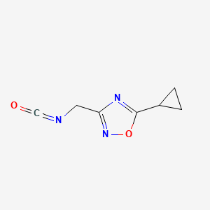 molecular formula C7H7N3O2 B14305916 5-Cyclopropyl-3-(isocyanatomethyl)-1,2,4-oxadiazole CAS No. 115618-79-6