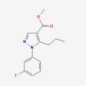 molecular formula C14H15FN2O2 B1430635 1-(3-氟苯基)-5-丙基-1H-吡唑-4-甲酸甲酯 CAS No. 1461706-70-6