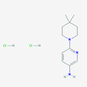 molecular formula C12H21Cl2N3 B1430636 6-(4,4-Dimethylpiperidin-1-yl)pyridin-3-amine dihydrochloride CAS No. 1461715-60-5