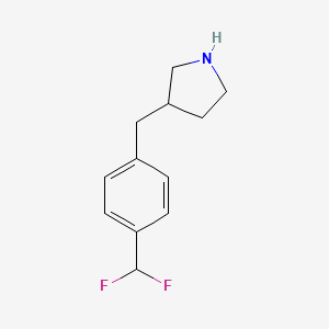 molecular formula C12H15F2N B1430640 3-{[4-(Difluoromethyl)phenyl]methyl}pyrrolidine CAS No. 1337424-40-4
