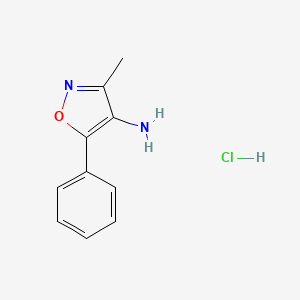 molecular formula C10H11ClN2O B1430643 3-Methyl-5-phenyl-1,2-oxazol-4-amine hydrochloride CAS No. 1461714-29-3