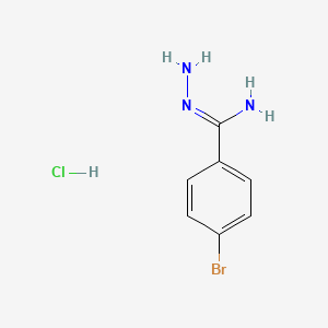 molecular formula C7H9BrClN3 B1430657 N-amino-4-bromobenzene-1-carboximidamide hydrochloride CAS No. 1461714-12-4
